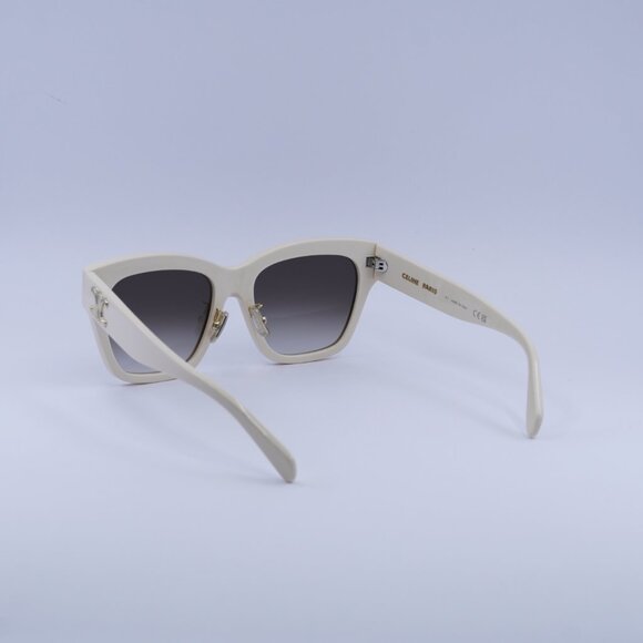 Celine CL40253F 25F TRIOMPHE Sunglasses Cream Square Frame, Brown Lenses - Picture 7 of 11